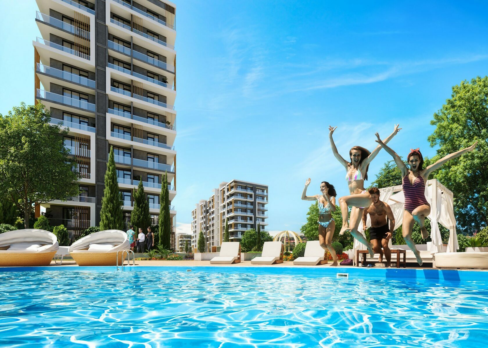 Бассейн на территории SkySoul Resort